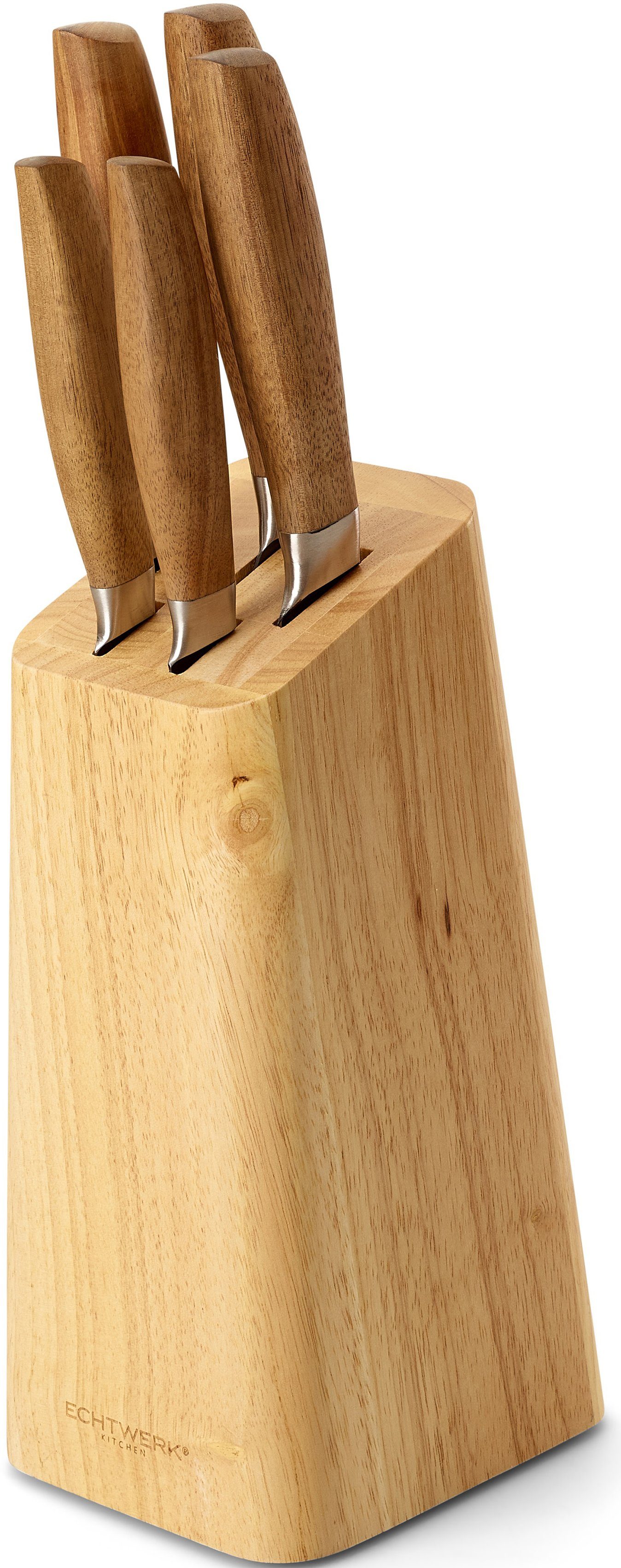 ECHTWERK Messer-Set Classic (Set, 6-tlg), aus hochwertigem Stahl, Messerblock aus Pakkaholz, Black-Edition