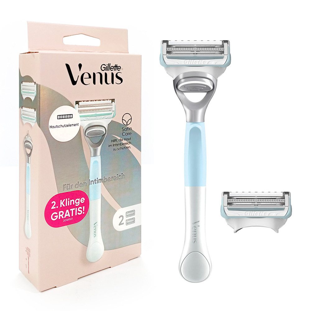 Gillette Venus Nassrasierer Satin Care Rasierer für den Intimbereich mit 2 Klingen, Vorteilspack