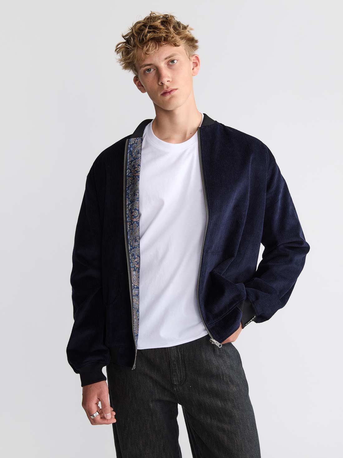 Yahmo Bomberjacke Oskar Reversible Bomber Paisley/Navy reversible Bomberjacke