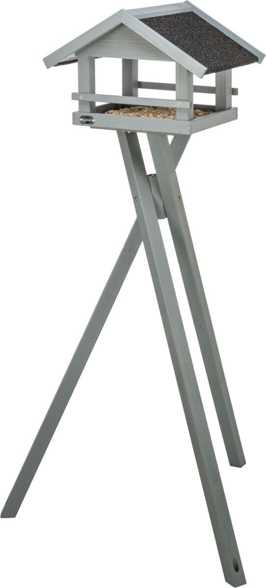 TRIXIE Vogelhaus Futterhaus - grau - 41 × 27 × 32 cm/1,27 m