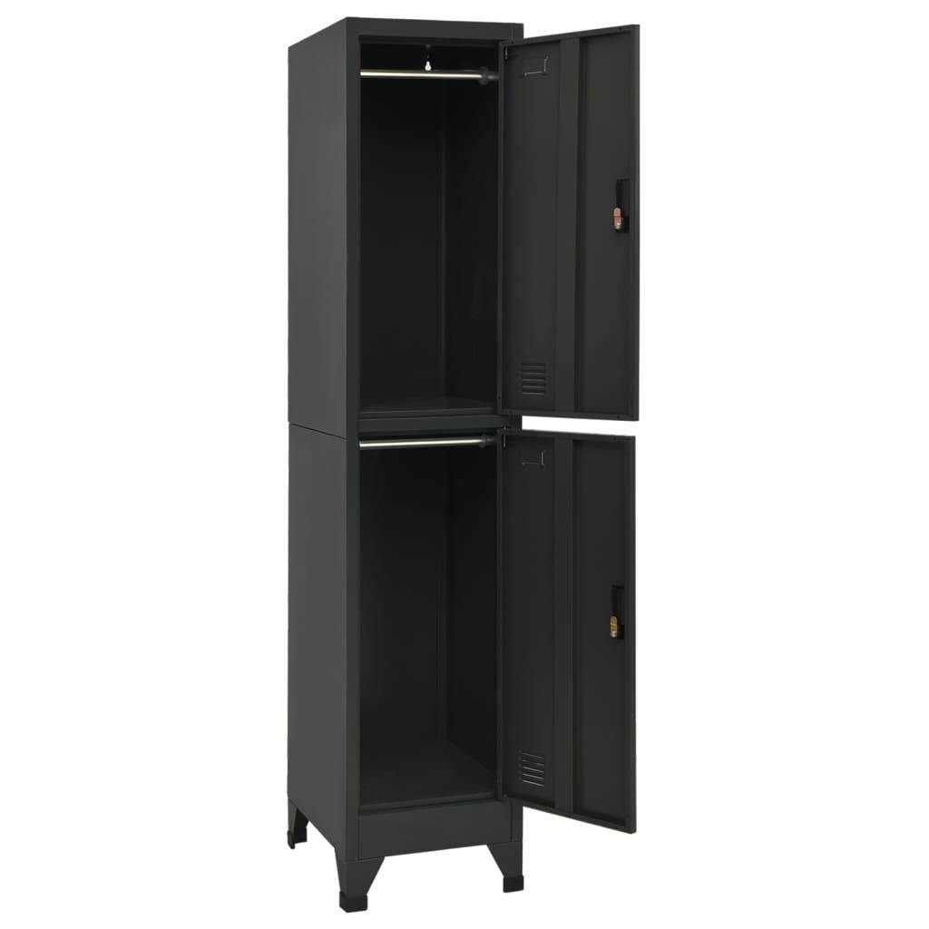 vidaXL Fächerschrank Schließfachschrank Anthrazit 38x45x180 cm Stahl (1-St)