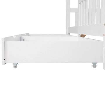 Fangqi Bettschubkasten Zwei Schubladen, Stauraum unter dem Bett, MDF + Bodenrollen (93 x 67 x 17 cm MDF + Rollenschublade (nur Schublade)