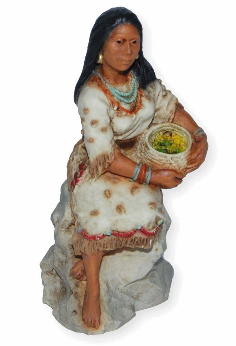 Pocahontas 12,5 American Figur H Felsen cm auf Castagna Dekofigur Castagna Native