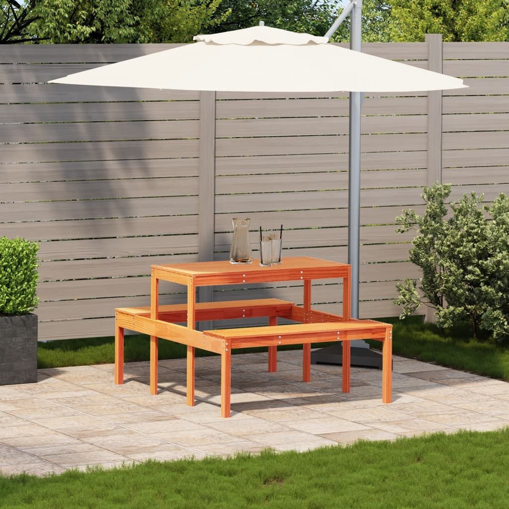 vidaXL Gartentisch Picknicktisch Wachsbraun 110x134x75 cm günstig online kaufen