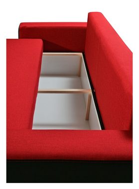 Fun Möbel Polstergarnitur Sofa Set LEEDS 3-1-1 Sofagarnitur Kunstleder-Webstoff, (inkl. 5 Rückenkissen), Inkl. Bettkasten