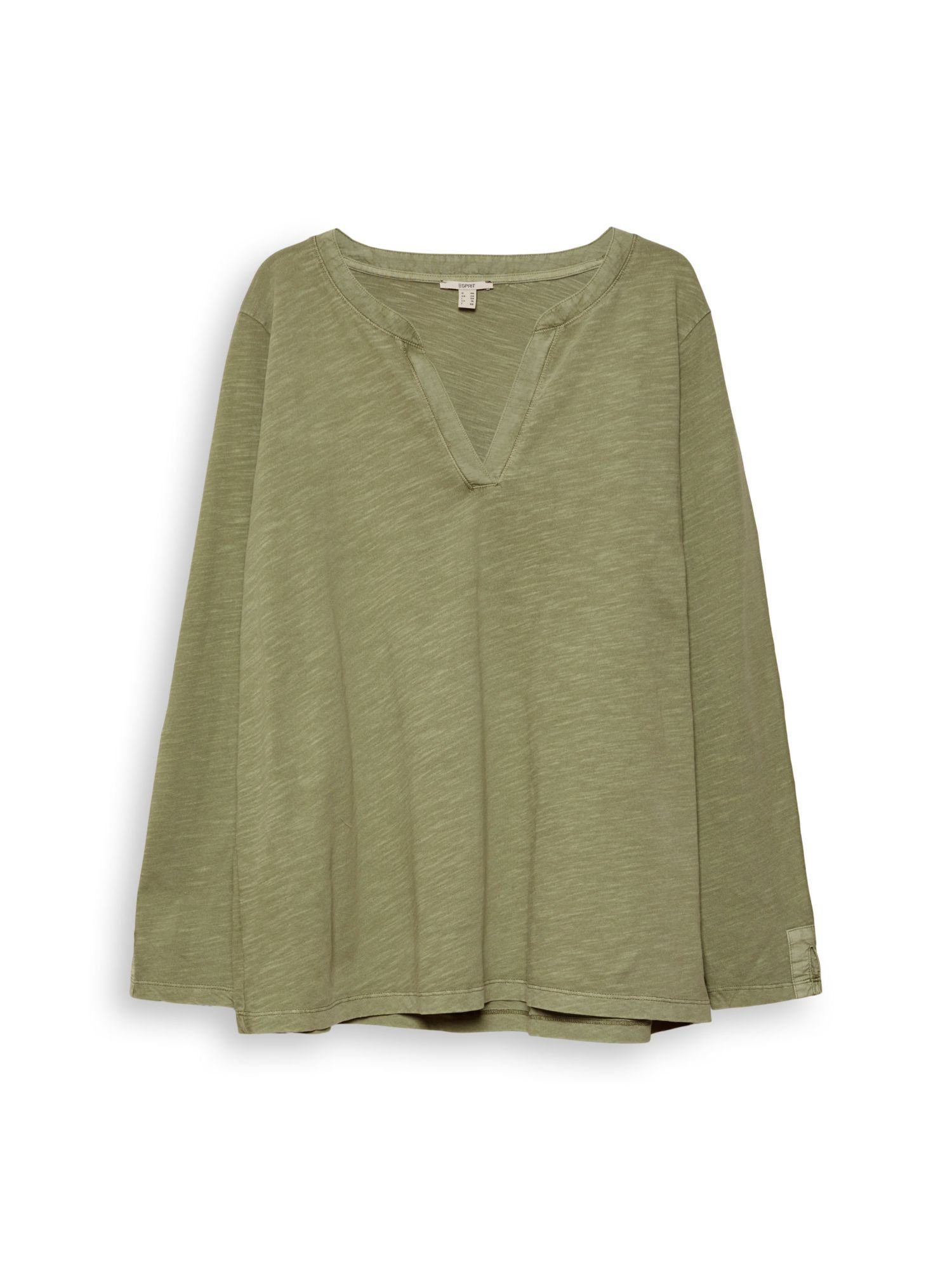 Damen Shirts Esprit Langarmshirt CURVY Longsleeve aus Organic Cotton (1-tlg)