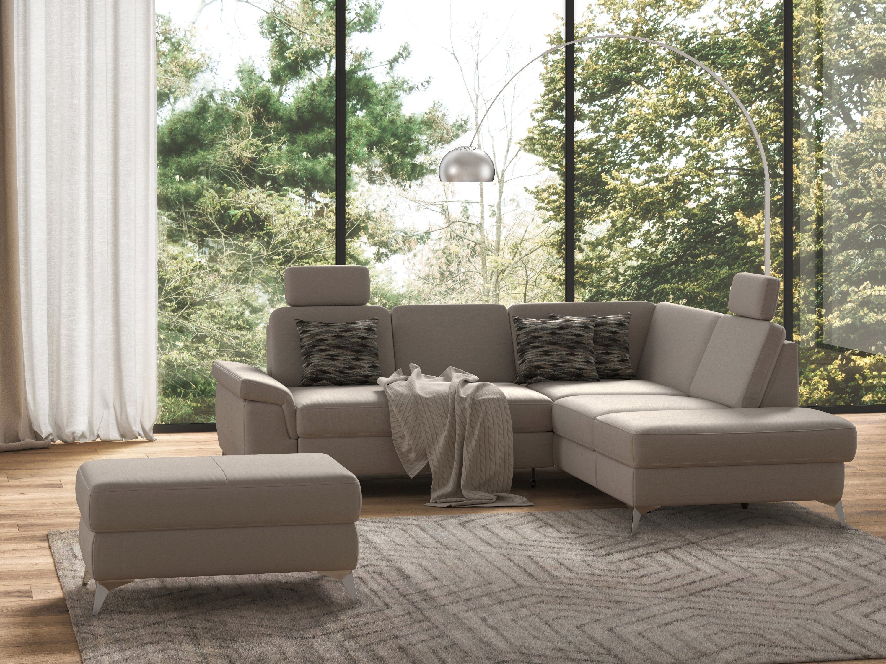 sit&more Ecksofa Padua L-Form, inklusive Sitztiefenverstellung, Armteilfunktion und Federkern