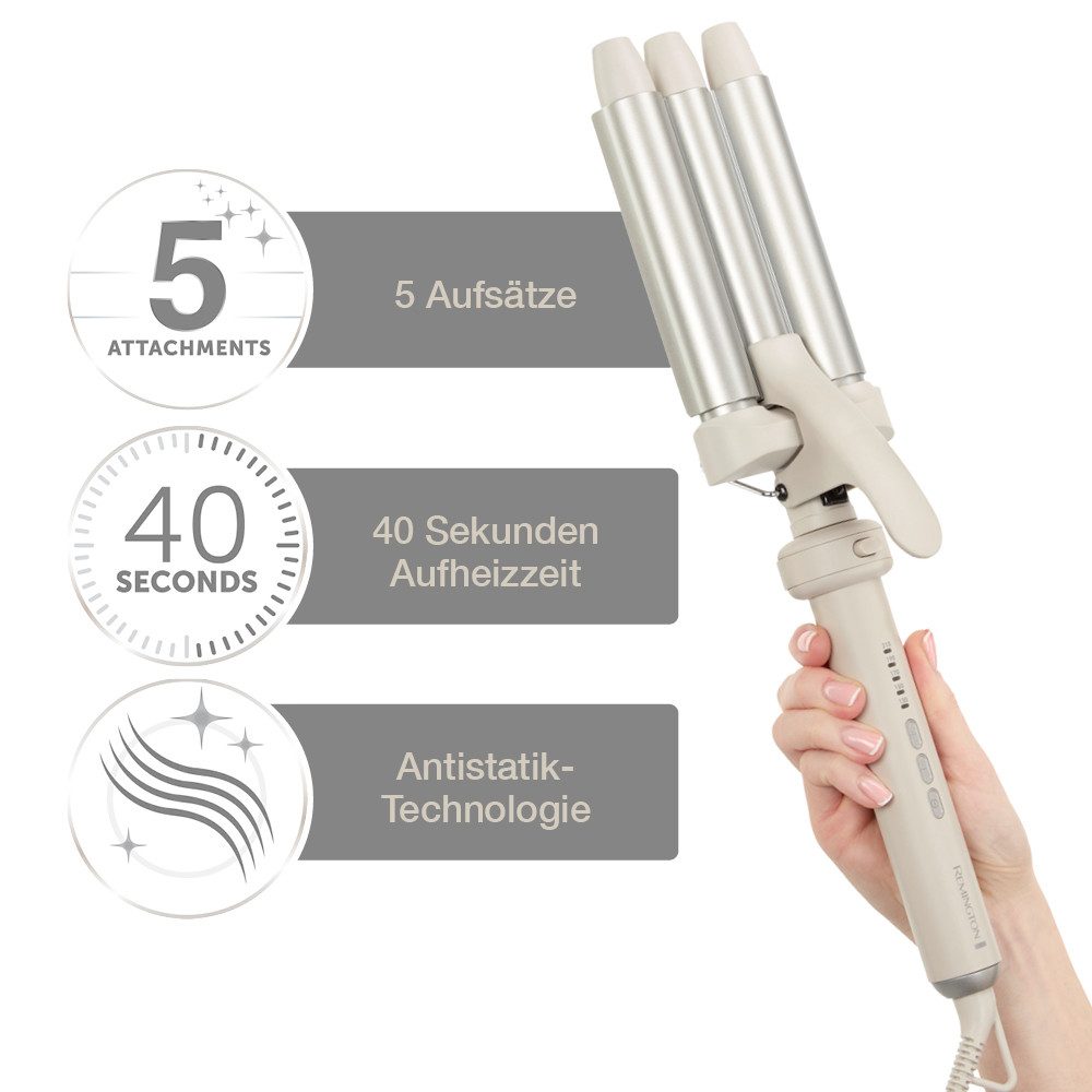 Remington Haarstyler Trendology 5-in-1 Multistyler(CI41MS5), Keramik-Beschichtung, 5 auswechselbare Aufsätze, 5 digitale Heizstufen, Auto Memory Funktion – Bild 5 von 5