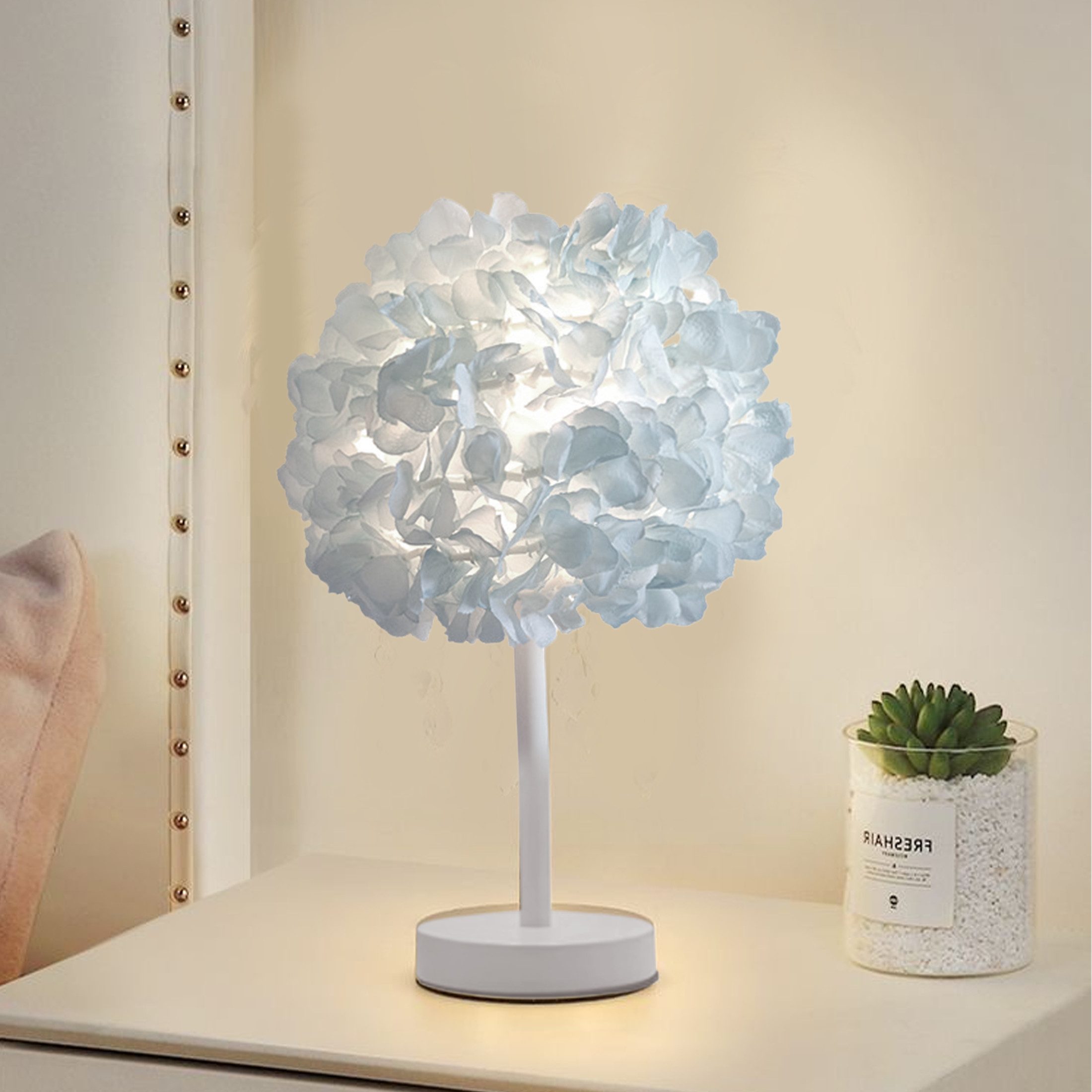 YINDN Tischleuchte Weiße Petalen Nachttischleuchte, Blumen-Tischlampe, günstig online kaufen