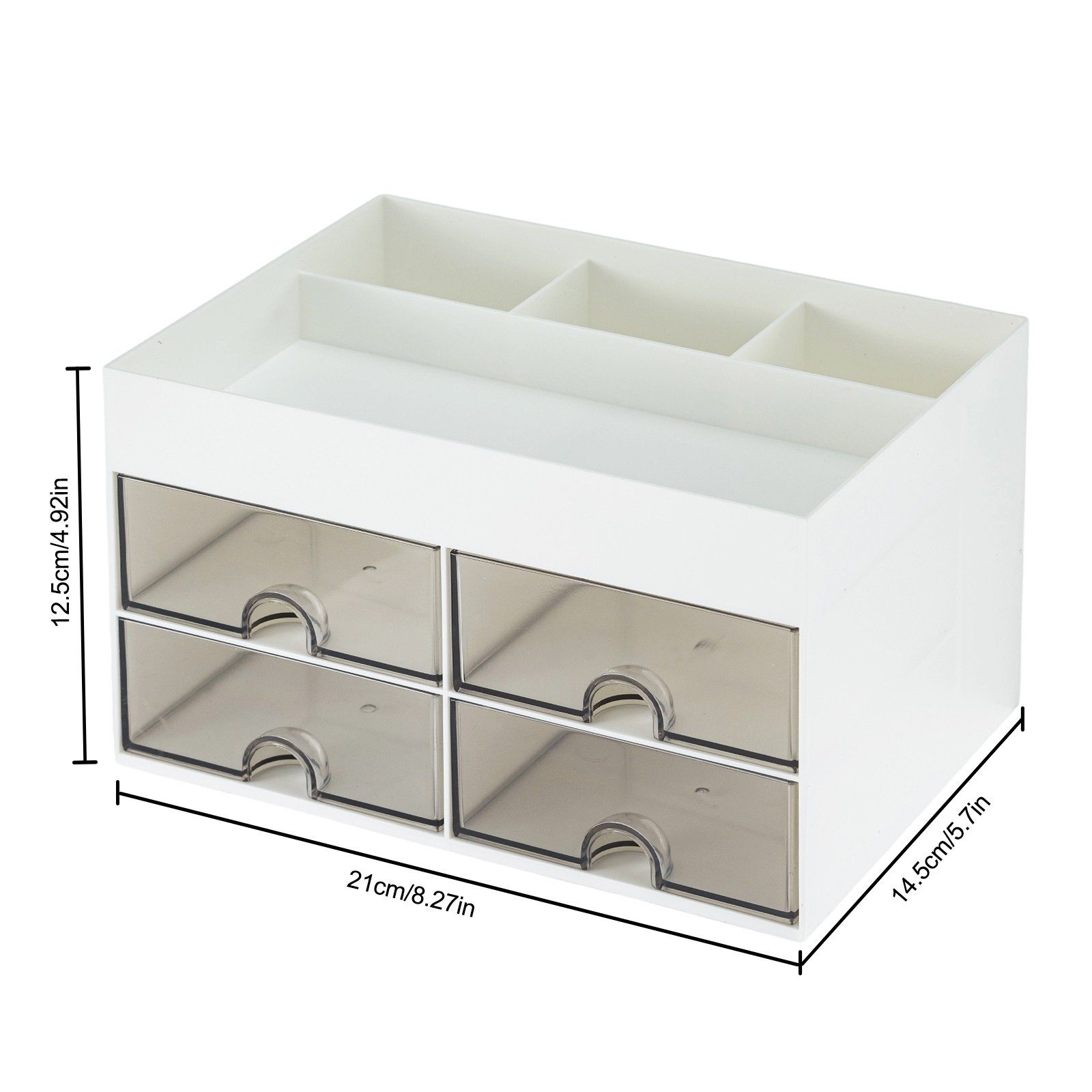 Youyijia Make-Up Organizer Make Up Organizer mit Schubladen 21*14.5*12.5cm Weiß Kosmetikorganiser