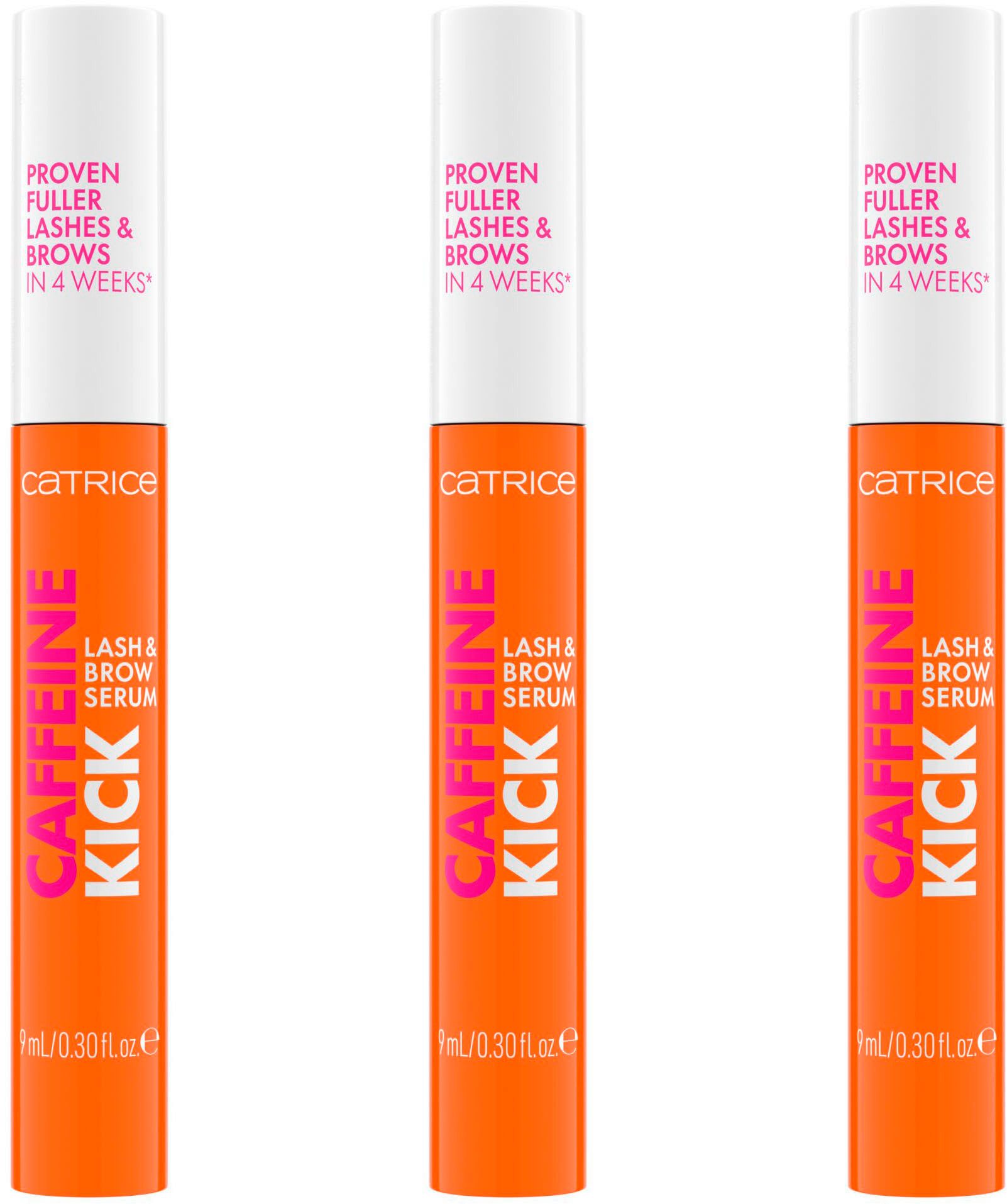 Catrice Wimpernserum Caffeine Kick Lash & Brow Serum, 3-tlg., mit Koffein