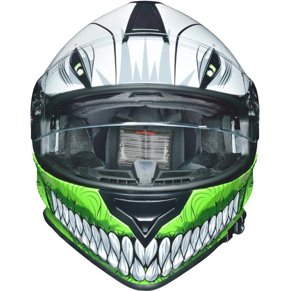 rueger-helmets Motorradhelm RT-824 Integralhelm mit Sonnenvisier 1380 Gramm schwer XS-XL