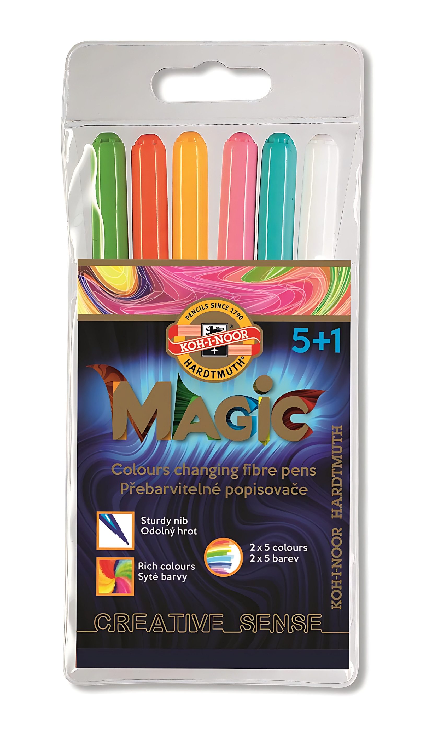 KOH-I-NOOR Malstift KOH Fasermaler Magic übermalbar 5+1