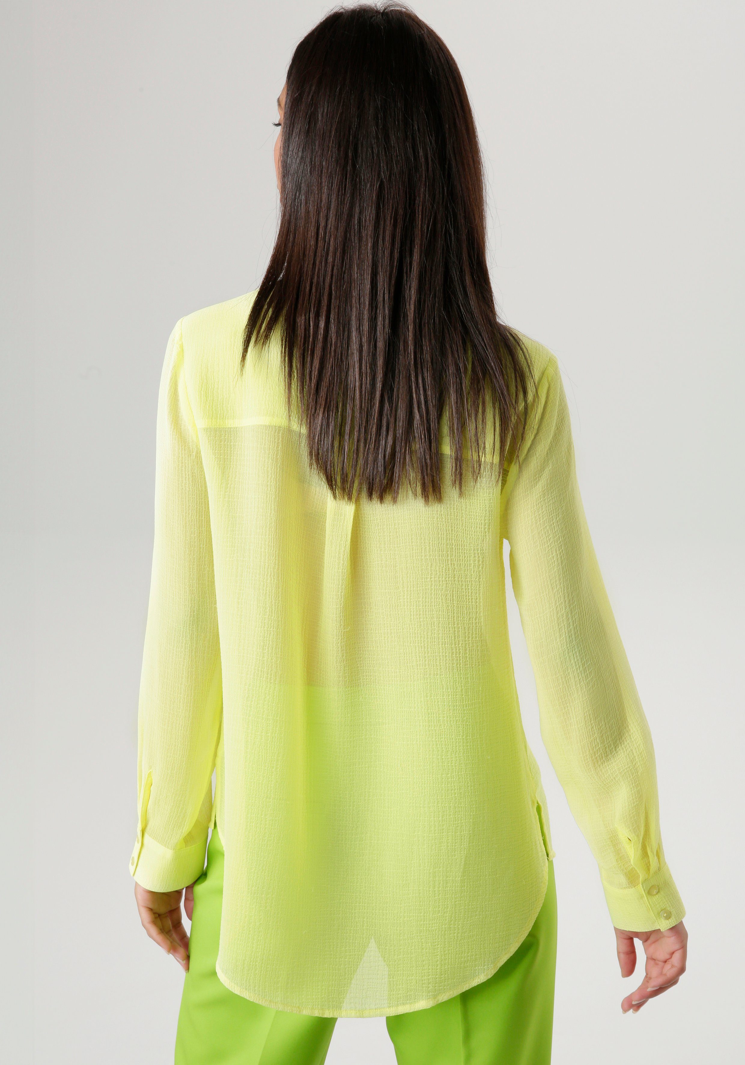 Aniston SELECTED Hemdbluse aus transparentem Chiffon mit Strukturmuster - NEUE  KOLLEKTION