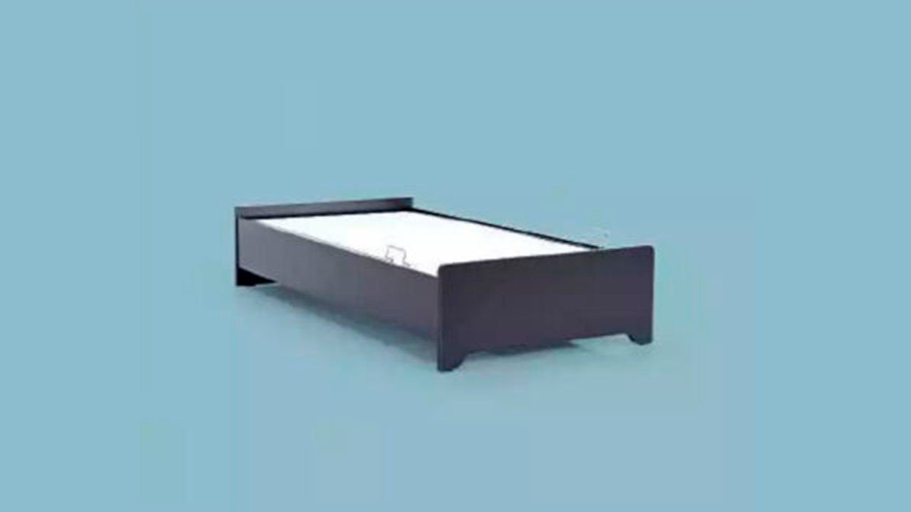 JVmoebel Kinderbett Blaues Designer Kinderbett Jugendbett Holzmöbel Luxus Design Neu (Bett), Made in Europe