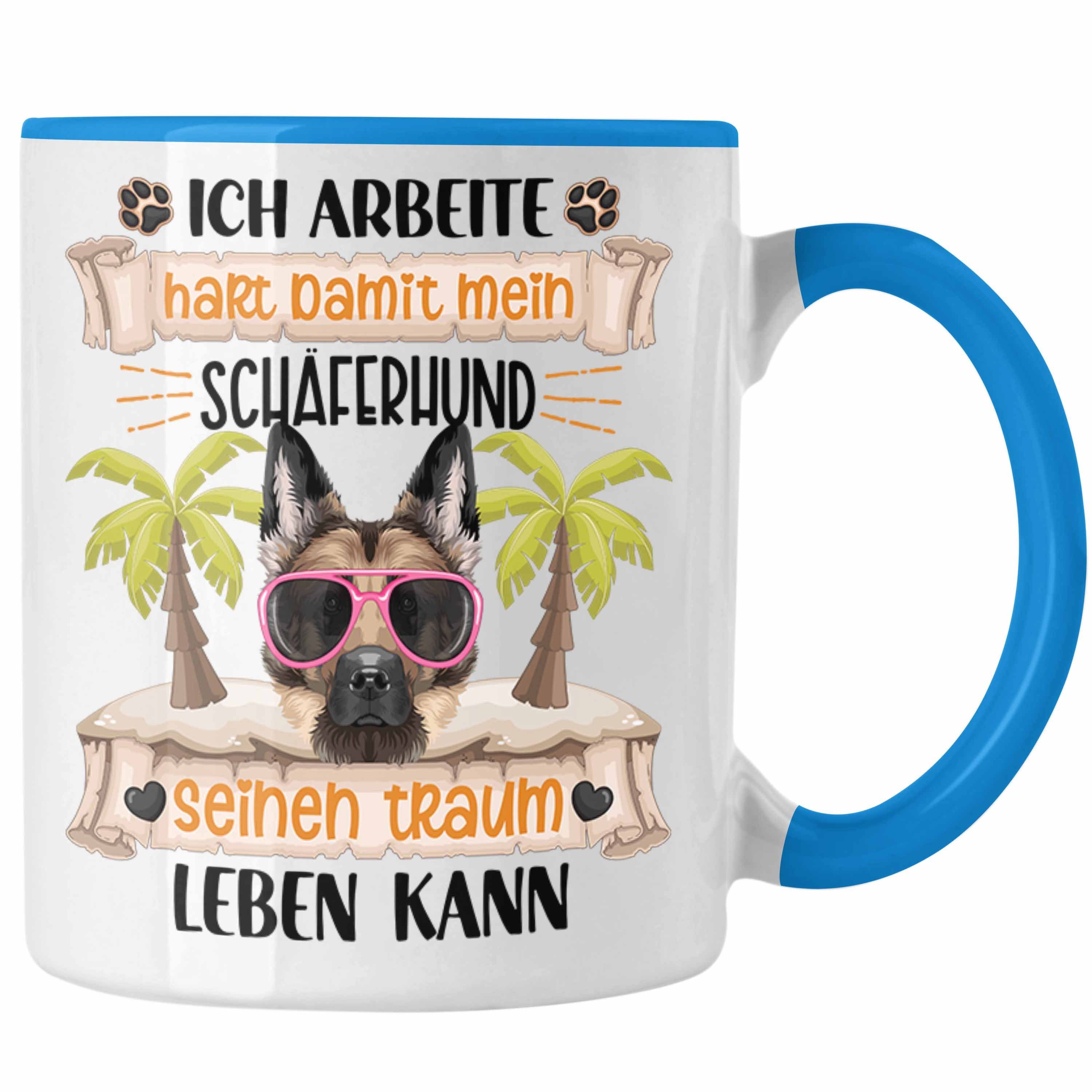 Trendation Tasse Schäferhund Besitzer Tasse Geschenk Lustiger Spruch Geschenkidee Ich A Blau