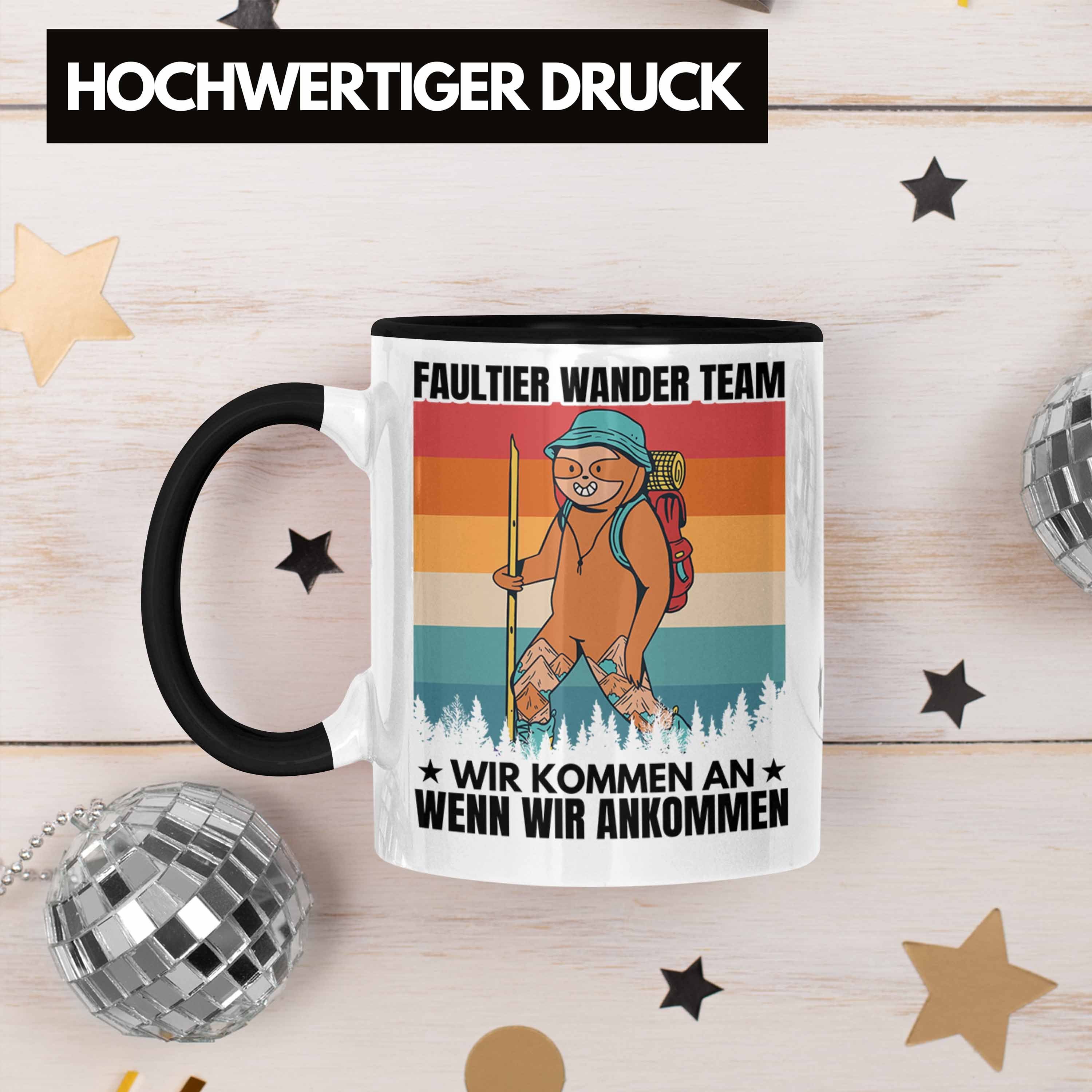 Team Schwarz Trendation Faultier Wander Trendation Geschenke Wander Tasse - Tasse Geschenk Faultier Gessch