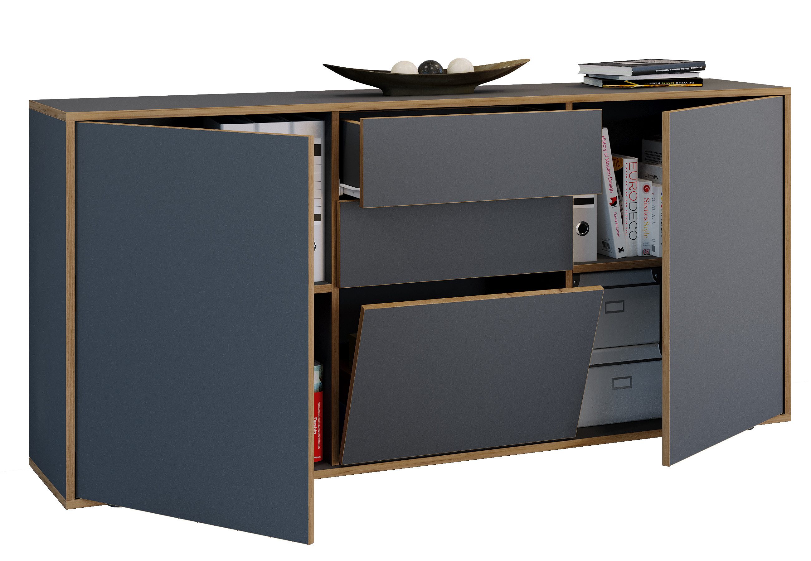 VCM Kommode Holz Kommode Sideboard Salia Breite 160 Schublade (1 St), VCM Kommode Salia 74x160x33 cm Holzwerkstoff