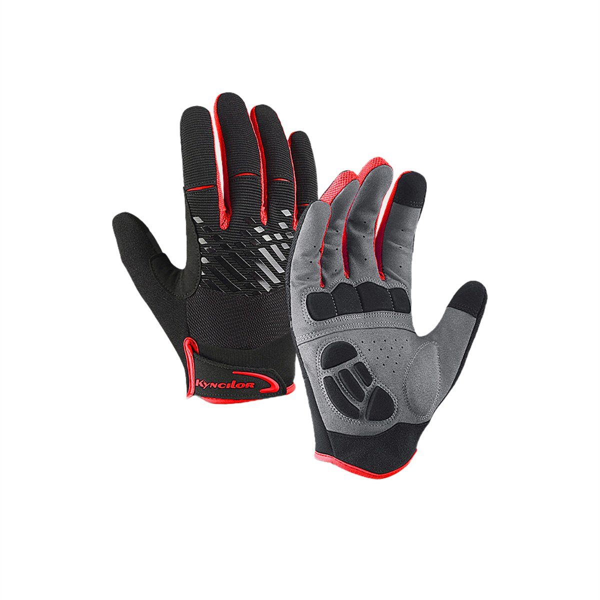 Discaver Fahrradhandschuhe Warme Sport-Touchscreen-Handschuhe für das Radfahren im Freien Wasserdicht, kältebeständig, rutschfest und samtig Rot