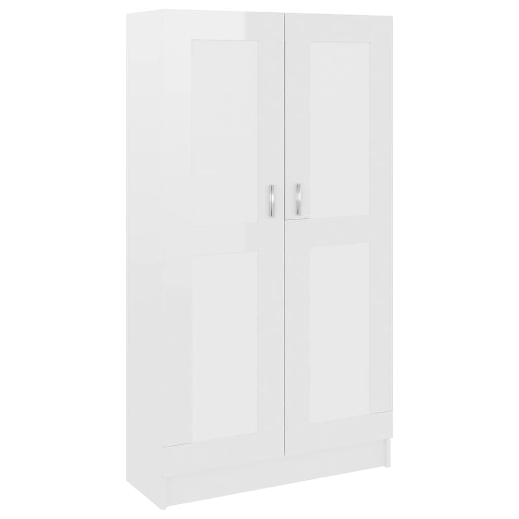 Bücherschrank Hochglanz-Weiß Bücherregal cm Holzwerkstoff furnicato 82,5x30,5x150