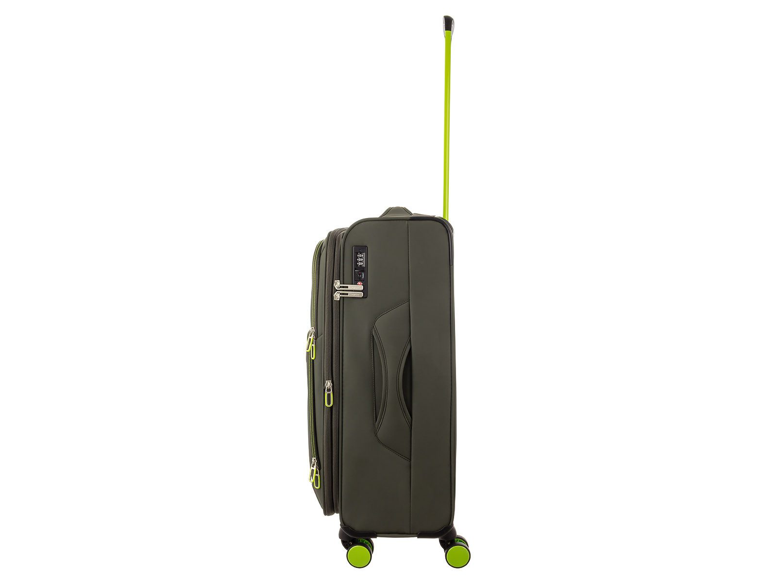 Franky Weichgepäck-Trolley Koffer Gr. M Reisegepäck T27-B Spinner 65er mit Dehnfalte, 4 Doppellenkrollen Rollen, Dehnfalte TSA Schloss