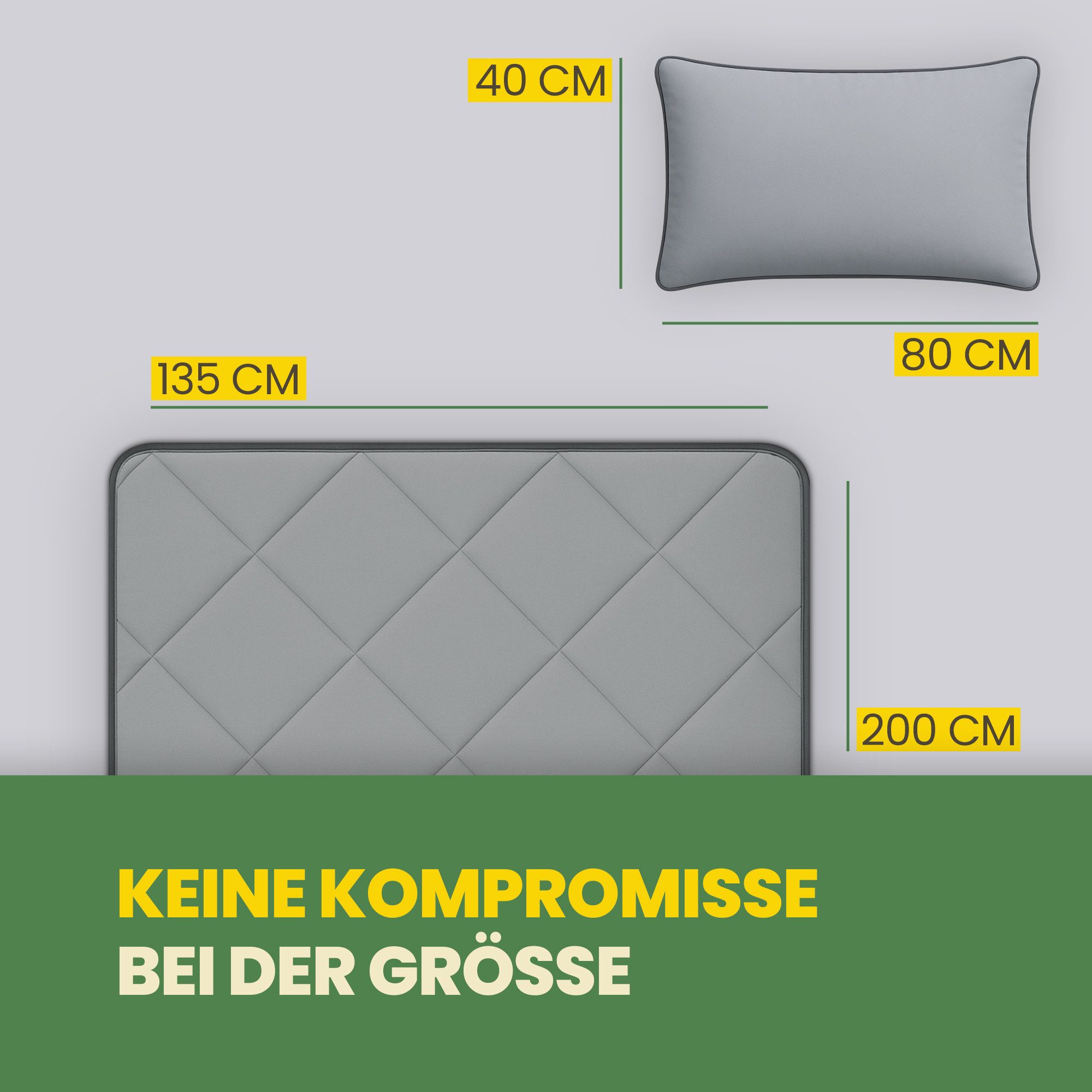 Bestlivings Steppbett + Kopfkissen inkl. Beutel für Reisen/Camping, Füllung günstig online kaufen