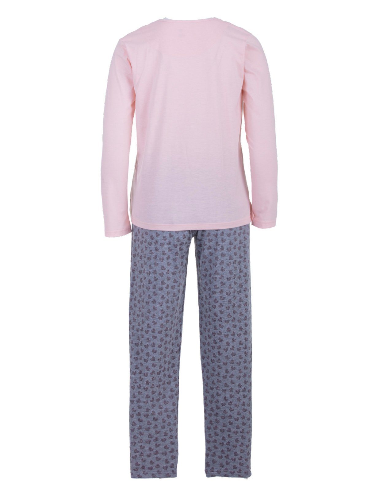 - Schlafanzug zeitlos Heart Set rosa Pyjama Langarm