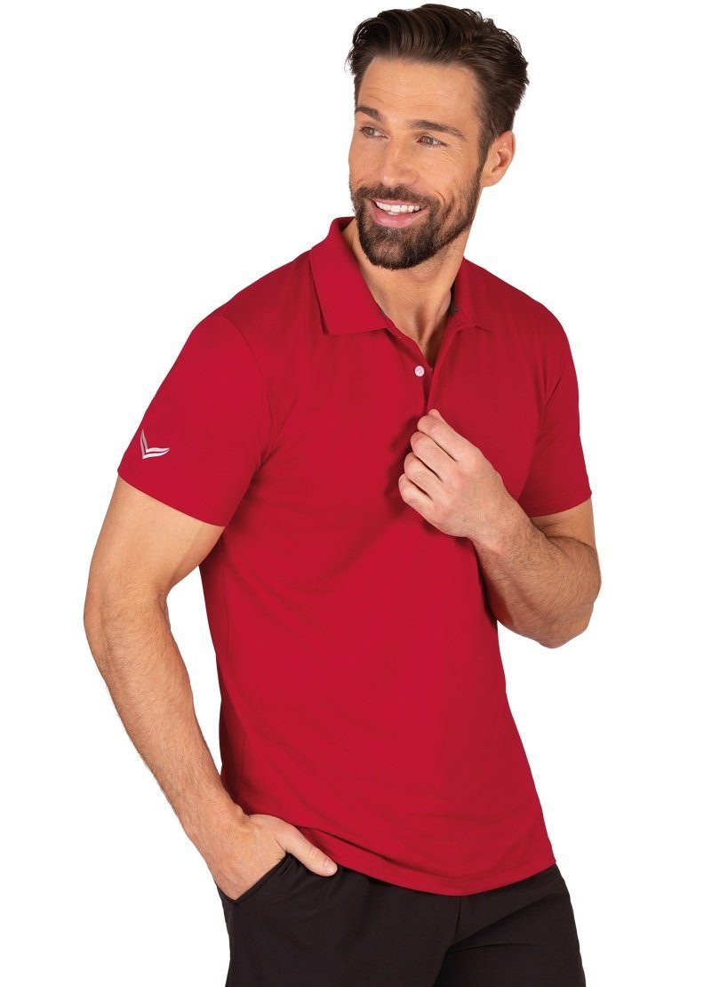 Trigema Poloshirt TRIGEMA Poloshirt aus Polyester mit Knopfleiste kirsch
