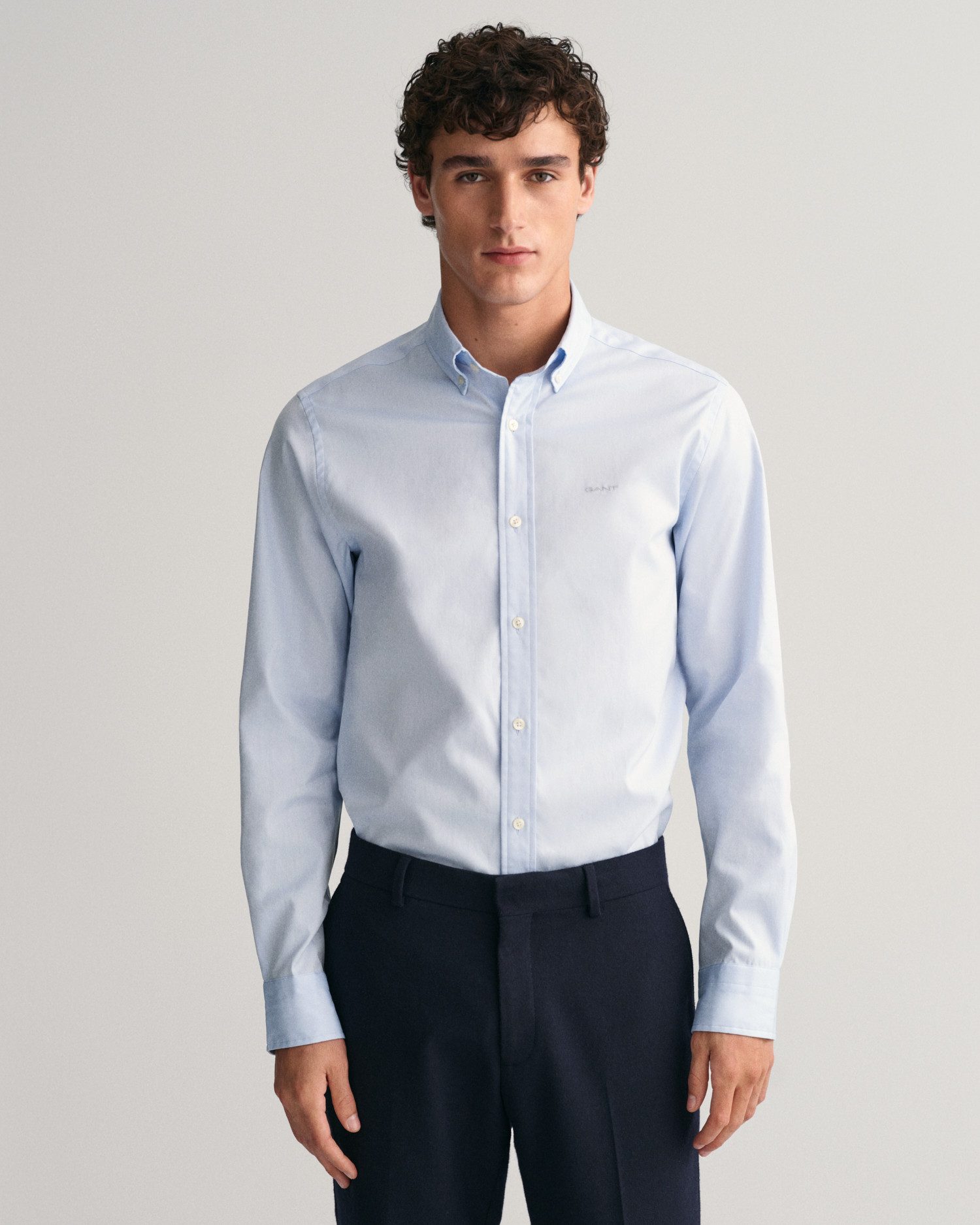 Langarmhemd Slim Fit Popeline Hemd leichte Baumwolle strapazierfähig pflegeleicht