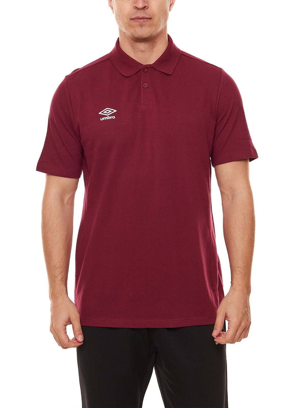 Herren Golf-Shirt UMTM0323-6JY Polohemd Rundhalsshirt Polo-Shirt zeitloses Umbro Club Bordeaux umbro Essential