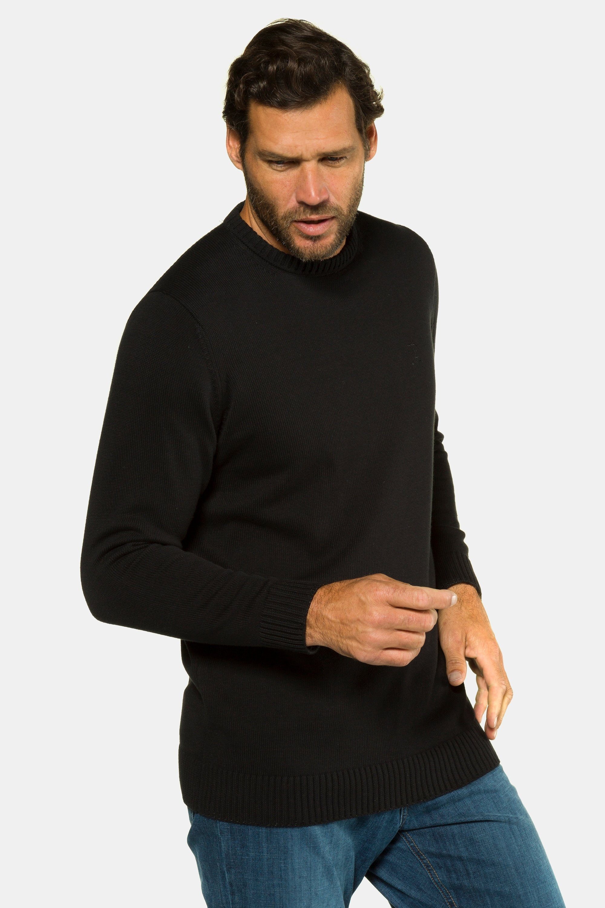 Rundhalspullover Pullover runder Ausschnitt JP1880-Stick Baumwolle