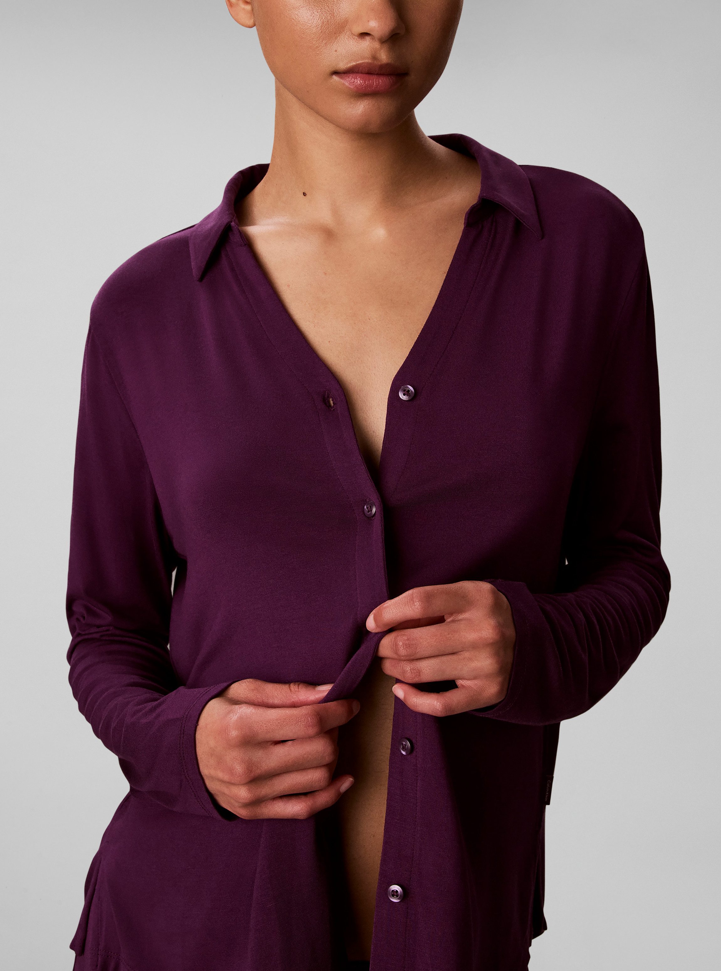 Calvin Klein Underwear Pyjama SHIRT SET Regular fit mit V-Ausschnitt