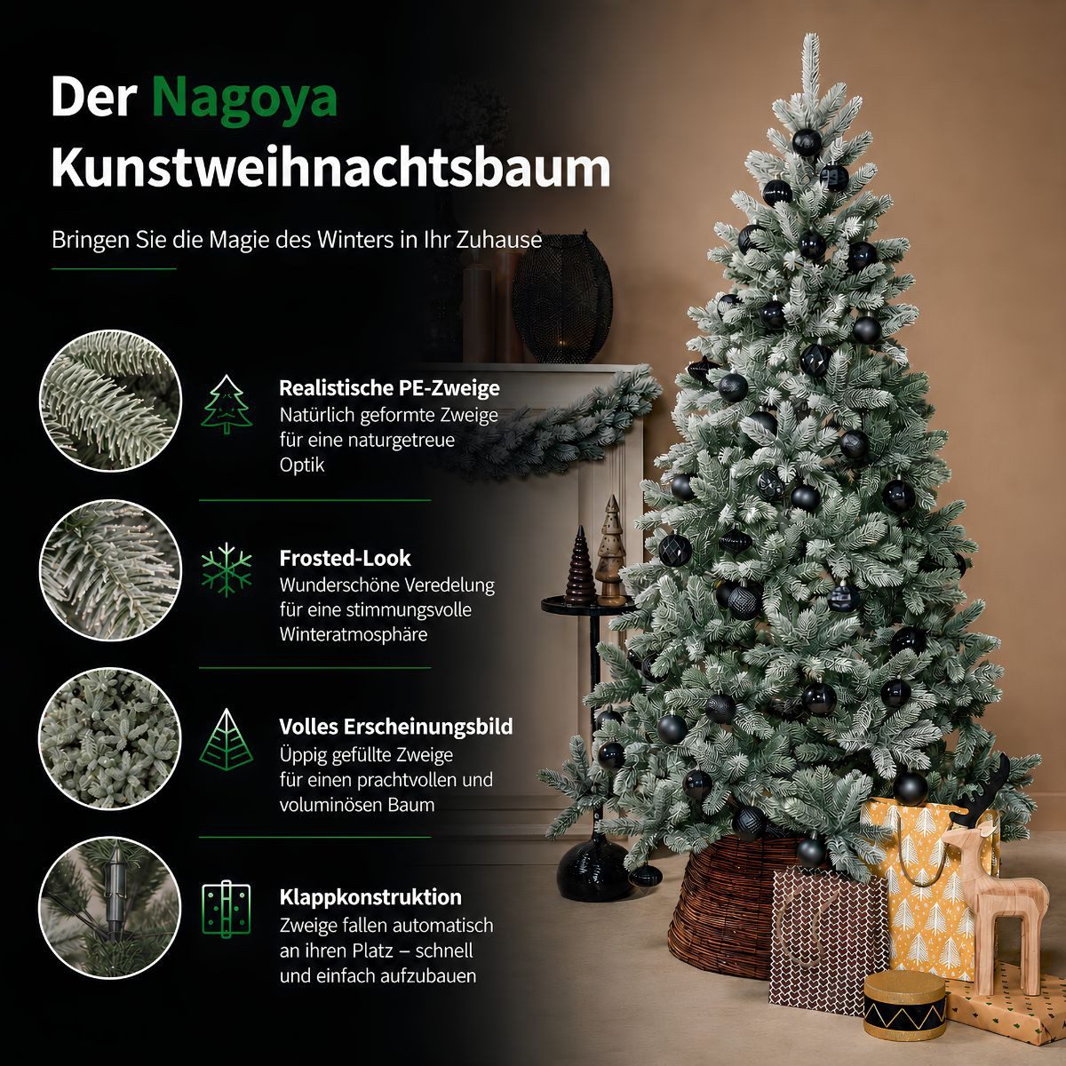 Black Box Trees Künstlicher Weihnachtsbaum Black Box Trees Nagoya Weihnachtsbaum gruen frosted TIPS 922 - h180xd1
