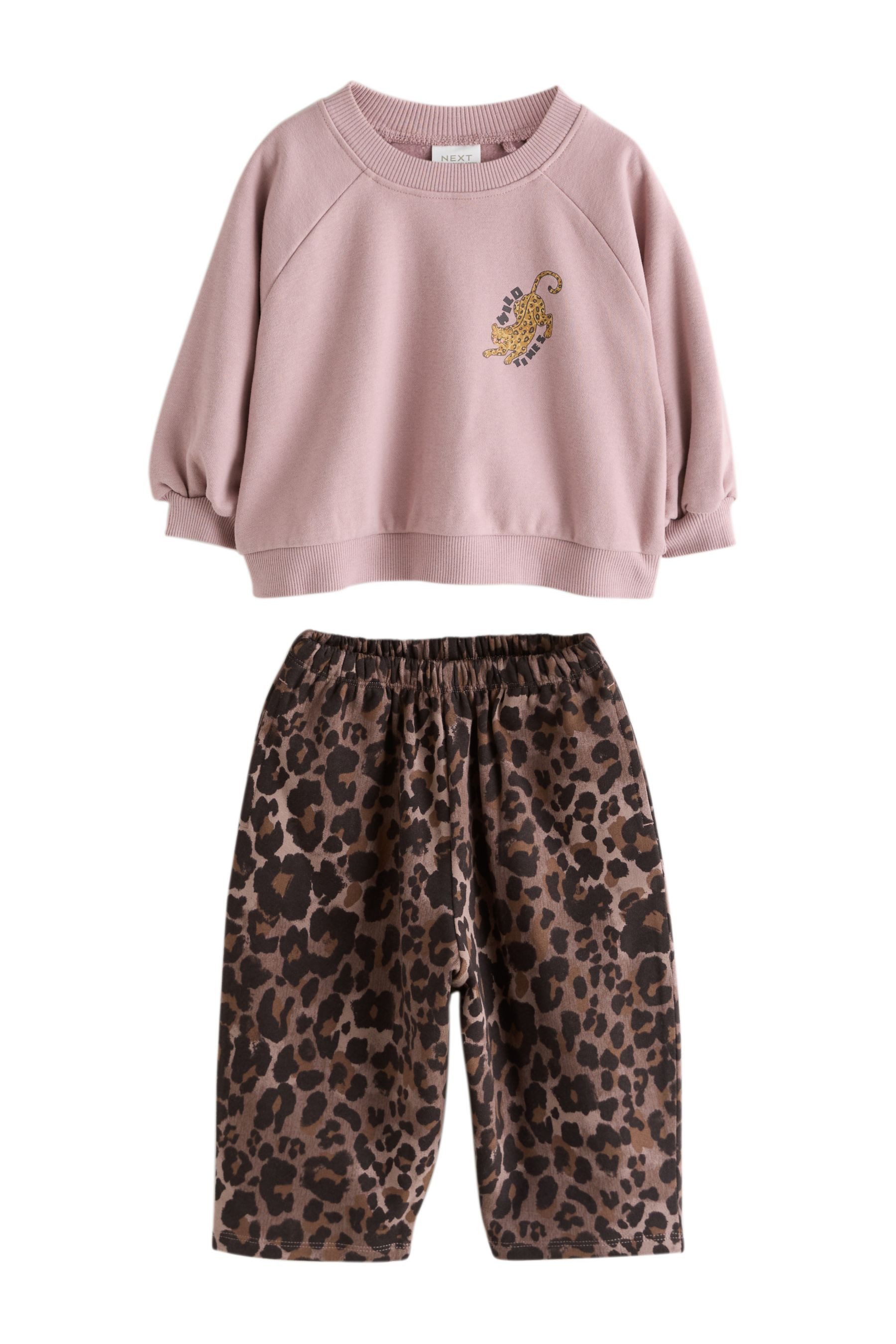 Sweatanzug Sweatshirt und Leggings mit Barrel-Bein im Set