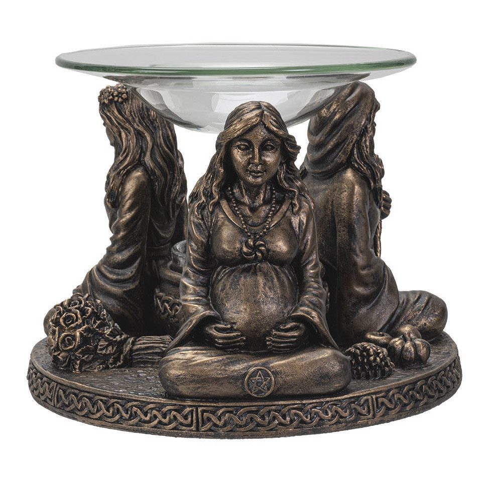 Figuren Shop GmbH Duftlampe Duftlampe Hekate - Jungfrau Mutter Altes Weib - Dekoration bronziert