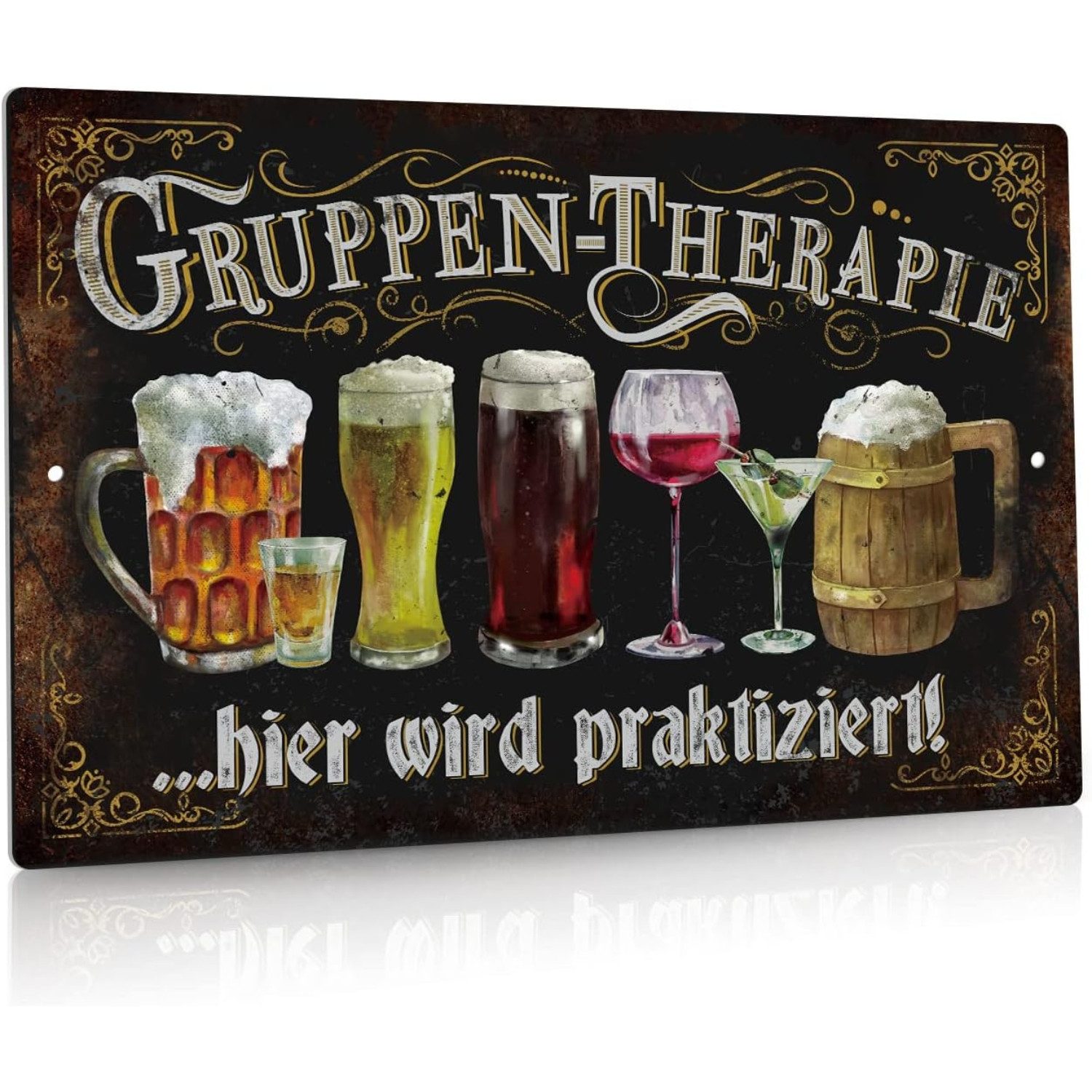 Cocktail-Set Retro Blechschilder Bardeko Lustiger Spruch Vintage 20x30cm