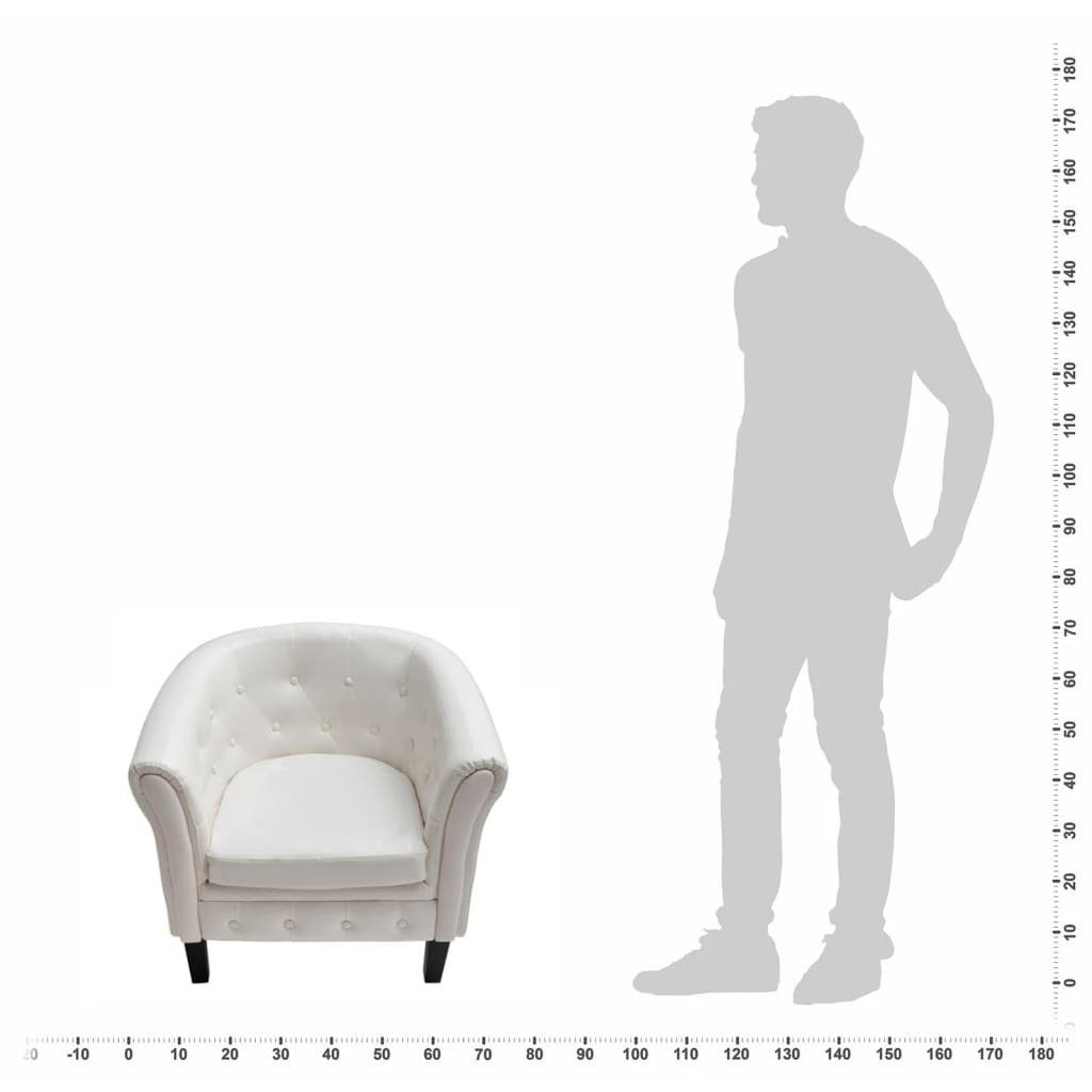 Weiß Kunstleder furnicato Sessel