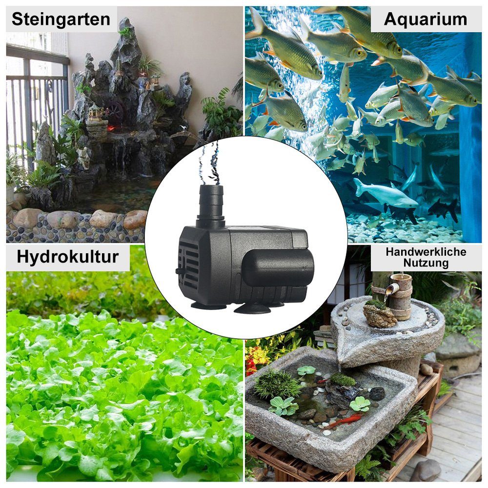 Rosnek Teichpumpe Mini Wasserpumpe,5V,USB,für Aquarium Tischbrunnen, 200 l/h  max