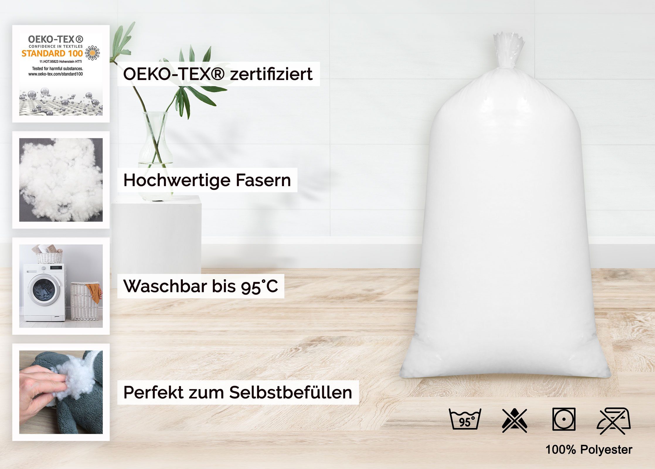 ZOLLNER Kopfkissen, Füllung: 100% Polyester, Bauch-, günstig online kaufen