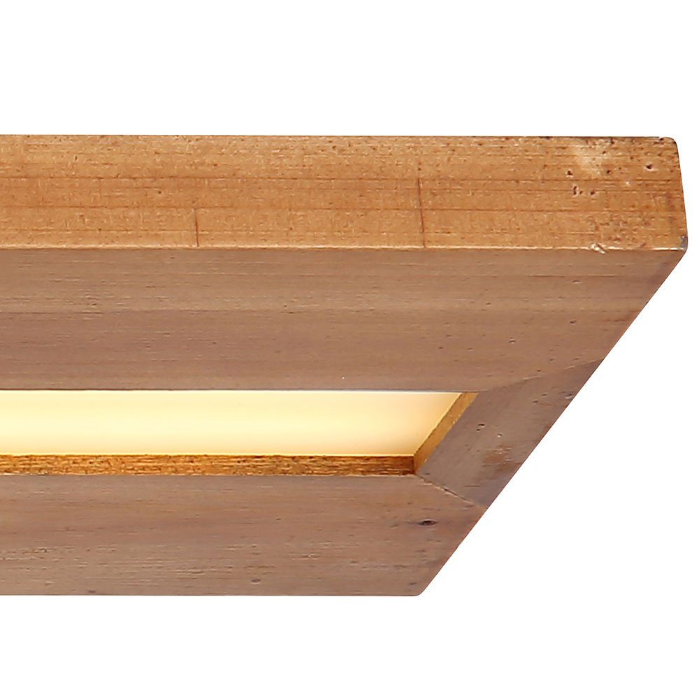 Deckenleuchte, LED Globo Leuchtmittel Warmweiß, inklusive, Holzleuchte Deckenlampe Holzoptik Wohnzimmerlampe LED