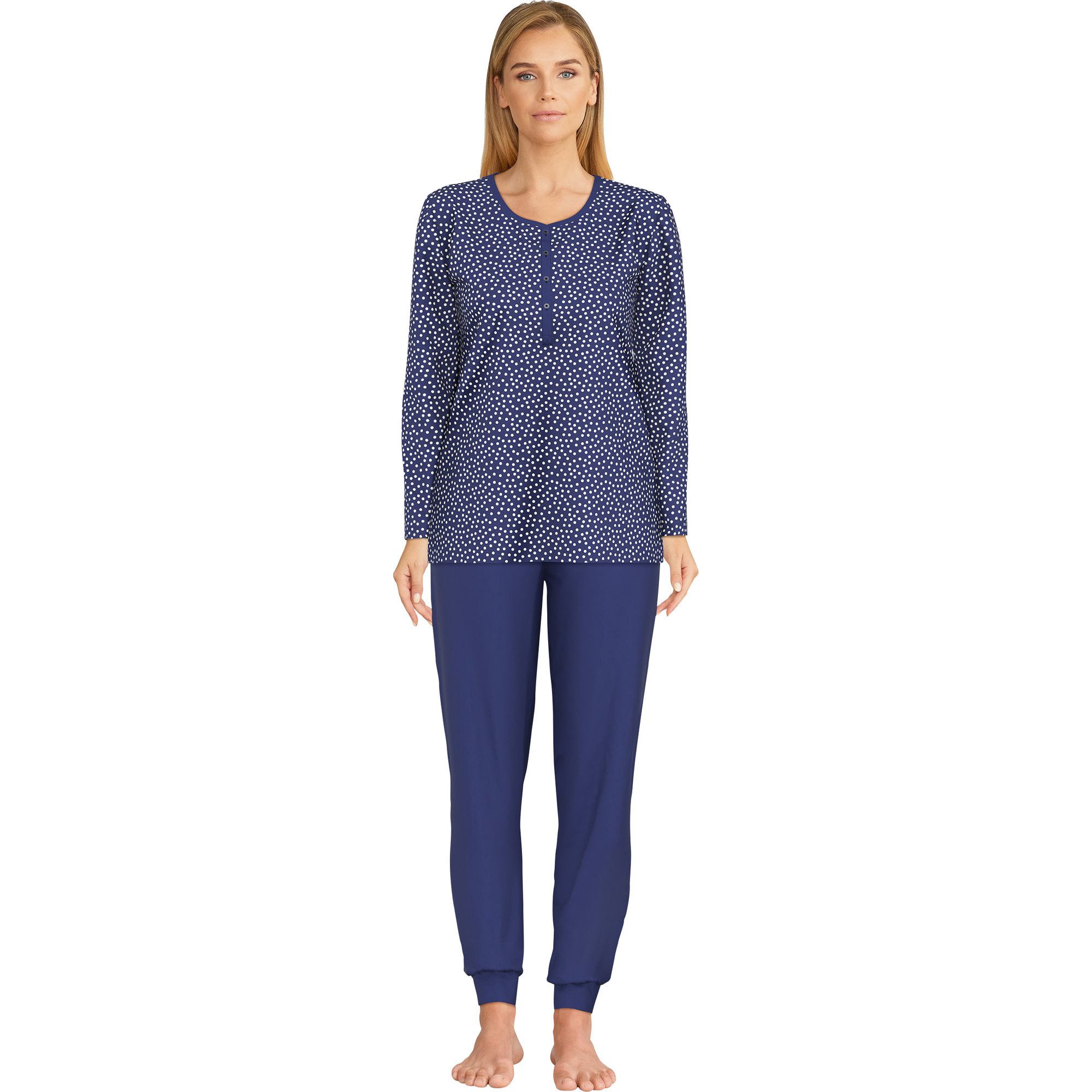 GÖTZBURG Pyjama Damen-Schlafanzug Single-Jersey Punkte günstig online kaufen