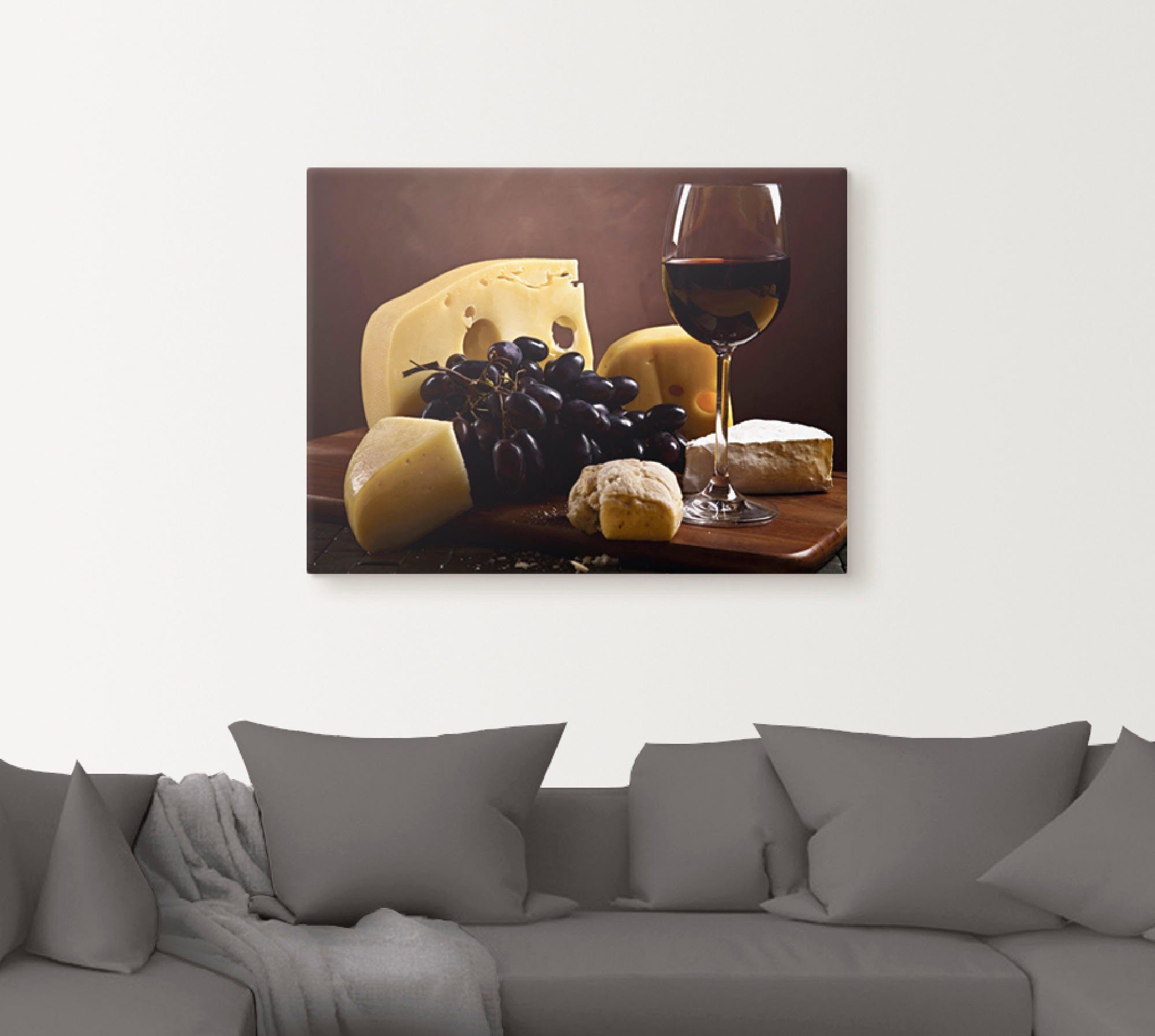 Poster Wandbild Alubild, Käse St), in als (1 Größen Lebensmittel versch. oder Wandaufkleber Stillleben, Artland Leinwandbild,