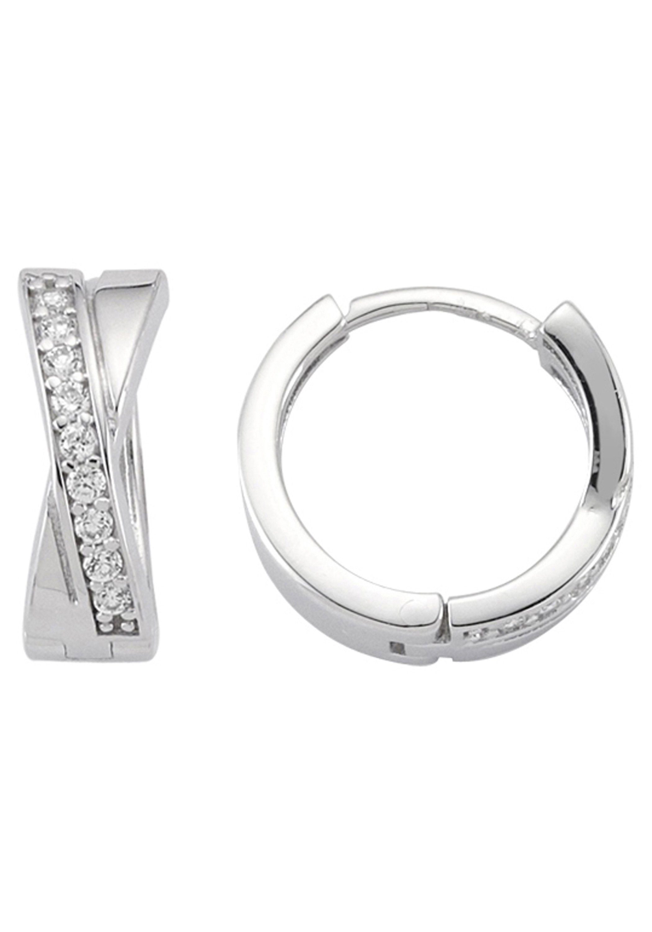 JOBO Paar Creolen, 925 Silber mit 18 Zirkonia günstig online kaufen