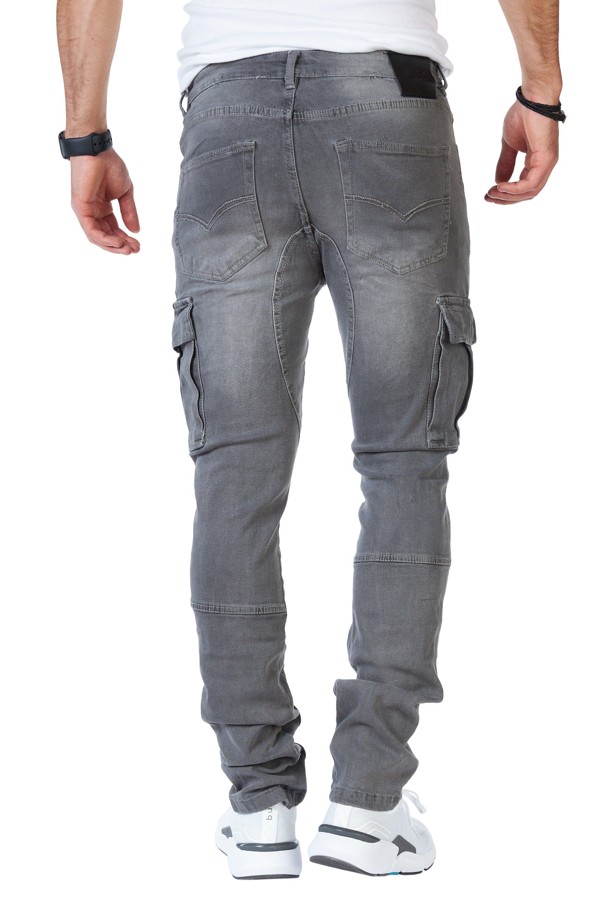 Styleko Cargohose 8003 Herren Cargohose Cargo Jeans Hose für Männer Jungen Regular Denim – Bild 2 von 5
