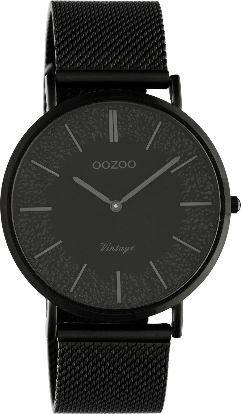 OOZOO Quarzuhr C20144, Metallgehäuse, schwarz IP-beschichtet, Ø ca. 40 mm