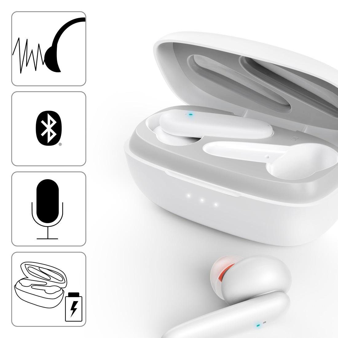 Bluetooth®-Kopfhörer Sprachsteuerung, Hama Freisprechfunktion, Noise (ANC), Wireless Passion True weiß Kopfhörer) (Active Cancelling noise Ear In Active cancelling TWS, Bluetooth-Kopfhörer Clear,