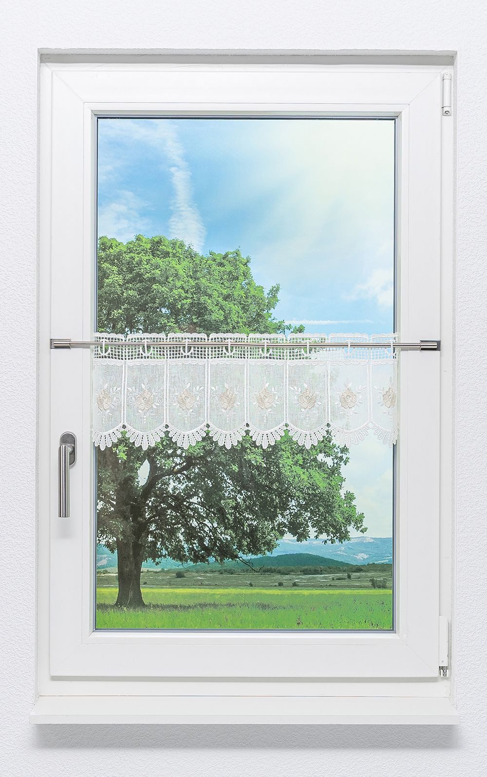 LYSEL® Scheibengardine Zierblume (1 St), transparent, HxB 21x42.5cm