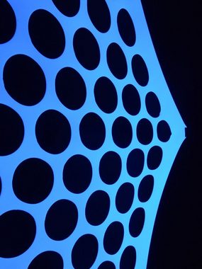 Wandteppich Schwarzlicht Segel "Crystal Clear Hexagon Holes" Weiß, 1,75x1,75m, PSYWORK, UV-aktiv, leuchtet unter Schwarzlicht