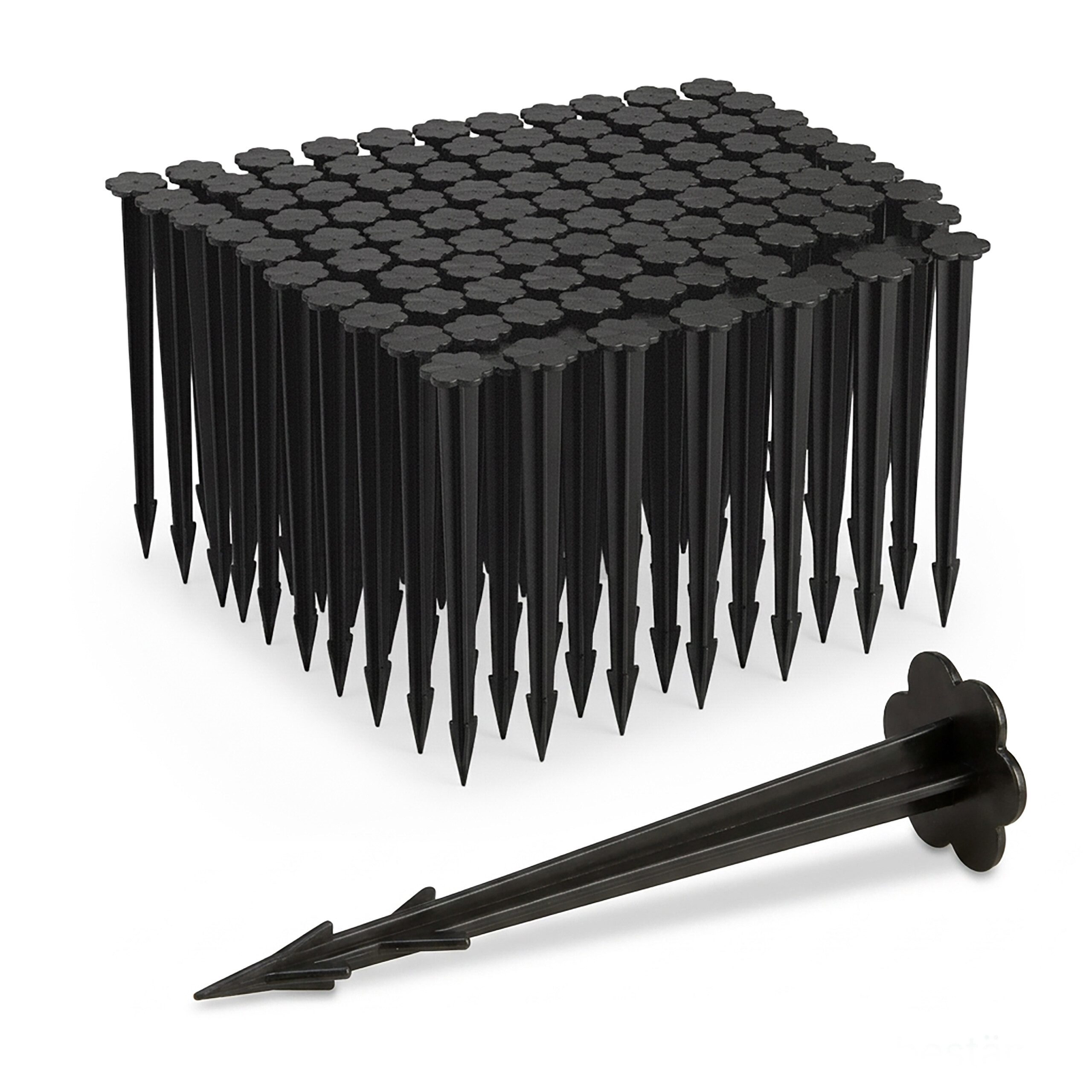 relaxdays Bodenanker 100er Set Erdnägel aus Kunststoff, für Gartenvlies, Folien und Zelte, Einschlagen, (100-St)