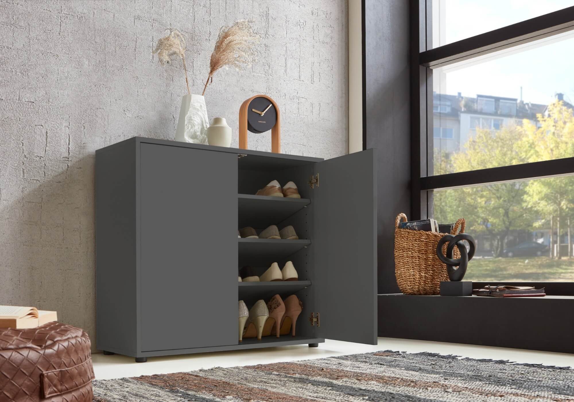 moebel-dich-auf Schuhkommode BEN 4 (2 Türen, in verschiedenen Farben), Push-to-open-Funktion